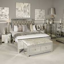 Diamond Glitz 2 Drawer Crushed Velvet Mirrored Bench Mirrored Bedroom Furniture Bedroom Furniture Sets Mirror Bedroom Decor
