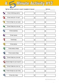 A 5 Minute Activity 13 Worksheet Free Esl Printable Worksheets Made By Teachers English Activities Teaching English Teaching