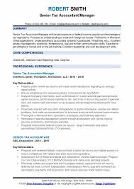 Senior Tax Accountant Resume Samples Qwikresume