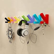 Pas Cher Colore Creative Fleche Mur Monte Couleur Peinture Bois Crochet Cintre Chapeau Manteau Port Wall Sticker Design Decorative Hooks Decorating With Sticks