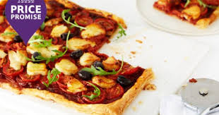 Tomato Red Onion And Halloumi Pizza Style Tart Recipe Tesco Real Food Pizza Style Food