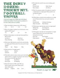 (must be a family name.) if you know the answers to these cartoon tr. Super Bowl Dirty Dozen Trivia