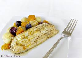 Come preparare zucca e patate al forno. Baccala Al Forno Con Patate Zucca E Cipolline 2 Amiche In Cucina