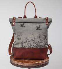Zaino Di Tela Dell Annata Per Le Donne Boho Blocco Stampato Zaino Borsa In Pelle Tela Portatile Canvas Laptop Bag Leather Bags