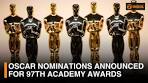 Oscar nominations announced for 97th Academy Awards - YouTube