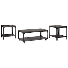 See more ideas about coffee table, ashley furniture, furniture. Signature Design By Ashley Jandoree T108 13 Rustic Industrial 3 Piece Occasional Table Set Furniture And Appliancemart Occasional Groups