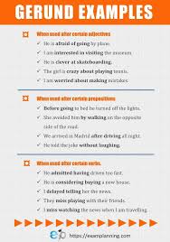 A gerund accompanied by its objects, complements, and/or modifiers is called a gerund phrase or simply a noun phrase. Gerund Examples English Grammar Gerund Phrases Gerund And Infinitive