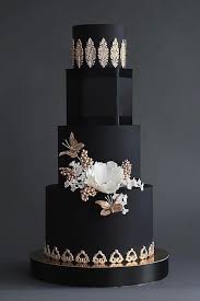 Black And Gold Cake Design For Debut All Black Black And White Wedding Cake Gold Wedding Cake Black Wedding Cakes