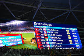 Decathlon heptathlon ind. 99 baptiste thiery 29 jun 2001 fra 1112 decathlon 100 nick guerrant usa 1112. 179 Olympics Screen Photos Free Royalty Free Stock Photos From Dreamstime