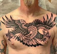 Black And White Eagle Chest Tattoo Oneshot Chestpiece By Gordoncombs Blacktoptattooing Eagle Chest Tattoo Traditional Eagle Tattoo Black Tattoos