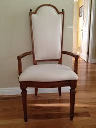 Dissassemble the chairs and choose fabric. Thomasville Dining Room Chair That Had Torn Cane Back And Worn Out Blue Fabric Seat Reup Reupholster Chair Dining Chair Reupholstery Dining Room Chair Cushions