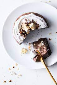 Vegan Rocky Road Ice Cream Cake Evergreen Kitchen Rocky Road Ice Cream Ice Cream Cake Cream Pie Recipes