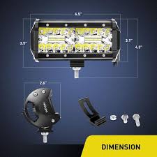 Nilight 2pcs 6 5 Inch 120w Spot Flood Combo Driving Light With 16awg Nilight Led Light
