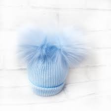 Baby Boys Blue Double Pom Pom Hat Winter Hat Bumpalumpa Com
