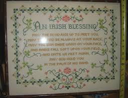 Stitch cross zum kleinen preis hier bestellen. Vintage Sampler An Irish Blessing Framed Cross Stitch May The Road Rise Art Sign 1818089178