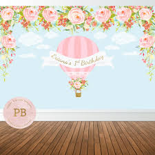 Birthday Backdrops For Photos Hot Air Balloon Backdrop Up Up Away Birthday Backdrop Etsy Hot Air Balloon Decorations Hot Air Balloon Nursery Decor Balloon Backdrop