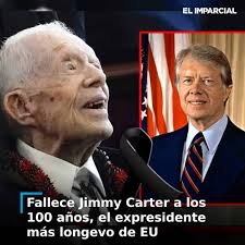 ESTADOS UNIDOS.- — El expresidente James Earl Carter Jr. falleció este  domingo a los 100 años en su hogar de Plains, Georgia, donde nació el 1 de  octubre de 1924. El hombre