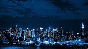 Neon city buildings reflection skycrapper minimalism 4k hd. Blue Neon City Beautiful Desktop Wallpapers Or Backgrounds Desktop Background