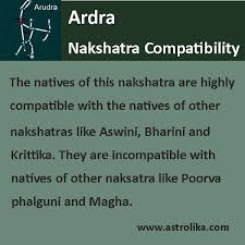 Ardra Nakshatra Is Most Compatible To Ashwini Bharani
