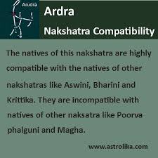 ardra nakshatra is most compatible to ashwini bharani