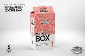Paper Oatmeal Box Packaging Mockup Packaging Mockup Free Packaging Mockup Box Packaging