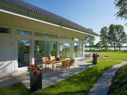 Seitenansicht Garten Terrasse Bungalow Design Outdoor Decor Outdoor