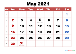Free 2021 calendars that you can download, customize, and print. Printable May 2021 Calendar With Holidays Word Pdf