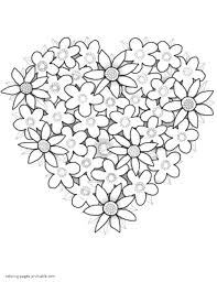 Hearts and flowers coloring pages are a fun way for kids of all ages to develop creativity, focus, motor skills and color recognition. Heart Of Beautiful Flowers Coloring Page Coloring Pages Printable Com