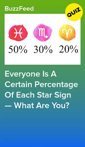 Everyone Is A Certain Percentage Of Each Star Sign What Are You Zodiac Sign Quiz Zodiac Quiz Quizzes For Fun