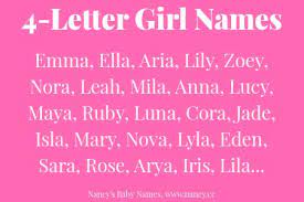 The following list includes bo. 4 Letter Girl Names Girl Names Baby Names Baby Girl Names
