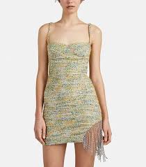 Area Area Crystal Embellished Tweed Minidress Ladies Dress Design Fall Trends
