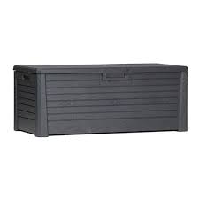 Waterproof patio storage box with easy outdoor assembly and portability: Toomax Florida Uv Resistant Lockable Deck Storage Box Bench For Outdoor Pool Patio Garden Furniture Indoor Toy Bin Container 145 Gal Anthracite Target