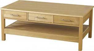 Composite board oak veneer mdf metal handles metal drawer runners customer services. Oakleigh 3 Drawer Coffee Table Natural Oak Veneer Living Furniture Clh Heal