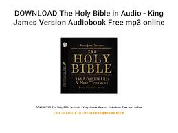 Read god's word at anytime, anywhere using the youversion bible app. Download The Holy Bible In Audio King James Version Audiobook Free