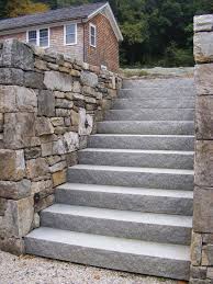 Outdoor stairs and stone steps for front & back yard landscaping. Steps And Treads Swenson American Granite Products