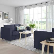 One of the easiest ways to add in some color is with a blue living room rug. Finnala Sleeper Sofa Orrsta Black Blue Height Including Back Cushions 33 1 2 Ikea