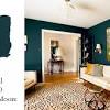 Bedroom decor gray and yellow color palette dark teal with accents. 1