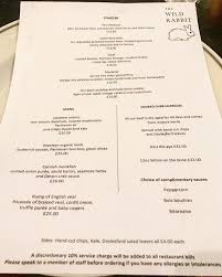 Dinner Menu At The Newly Michelin Starred Pub The Wild Rabbit Located In The Cotswolds Read Our Review On Our Wild Rabbit Menu Restaurant Fine Dining Recipes