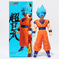 Dragon ball z goku blue hair. 36cm Dragon Ball Z Super Saiyan Son Goku Blue Hair Pvc Action Figure Anime Cool Shop