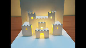 3d pop up princess castle card. 3d Castle Pop Up Card Origami Paper Art Kirigami 3dåŸŽå ¡ Youtube