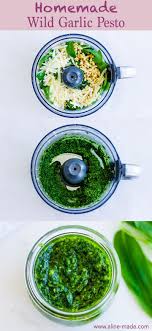 A Great Way To Conserve Your Wild Garlic Creamy Pesto With Wild Garlic Pine Nuts Parmesan And Olive Oil Wildgarlic Wild Garlic Pesto Wild Garlic Recipes