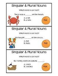 Singular And Plural Noun Task Cards Singular And Plural Nouns Nouns Noun Task Cards