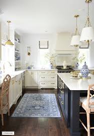 fall kitchen decor in blue, white +