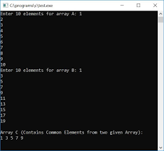 C is commonly used to describe the c: C Program To Find And Print Common Elements From Two Array