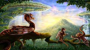 Fantasy Art Dragons Waterfall Forest Trees Landscapes Wallpaper 1920x1080 29632 Fantasy Landscape Tree Landscape Wallpaper Fantasy Art