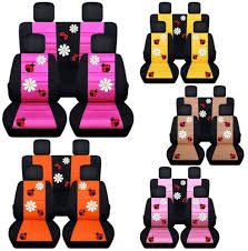 Front And Rear Car Seat Covers Vw Beetle White Daisy Lady Bug Choose Colors Vw Beetle Accessories Volkswagen Beetle Accessories Vw Beetles