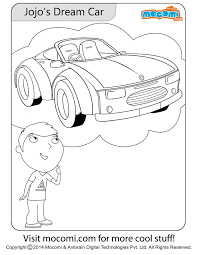 Jojo S Dream Car Colouring Page Colouring Pages For Kids Mocomi Coloring Pages For Kids Free Online Coloring Colouring Pages