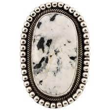 While similar to turquoise in its structure and formation. White Buffalo Turquoise And Sterling Ring For Sale At 1stdibs