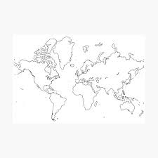 Als weltkarte bezeichnet man eine karte, die die gesamte erdoberfläche abbildet. Wandbilder Weltkarte Umriss Redbubble