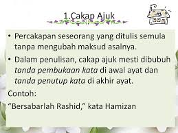 Percakapan seseorang yang ditulis semula tanpa mengubah maksud asalnya. Cakap Ajuk Dan Cakap Pindah Ppt Download
